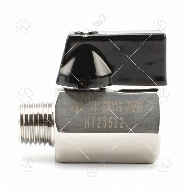 Black Handle Stainless Steel Male Female Thread Mini Ball Valve