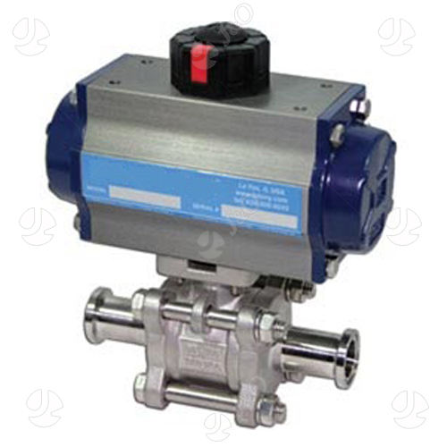 Sanitary Stainless Steel Hygienic Encapsulated Pneumatic Actuator Tri-Clamp 3 PCS Ball Valve